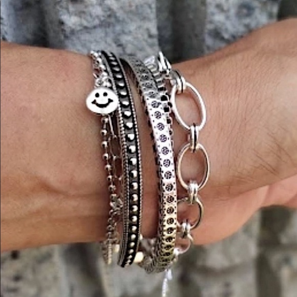 STERLING SILVER TRIBAL BOHO BANGLE BRACELET SET - Picture 12 of 14